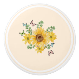 Keramische trekknop bloemenvlinder keramische knop