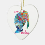 Keramische versiering houdt van een Manateeg Keramisch Ornament (Links)