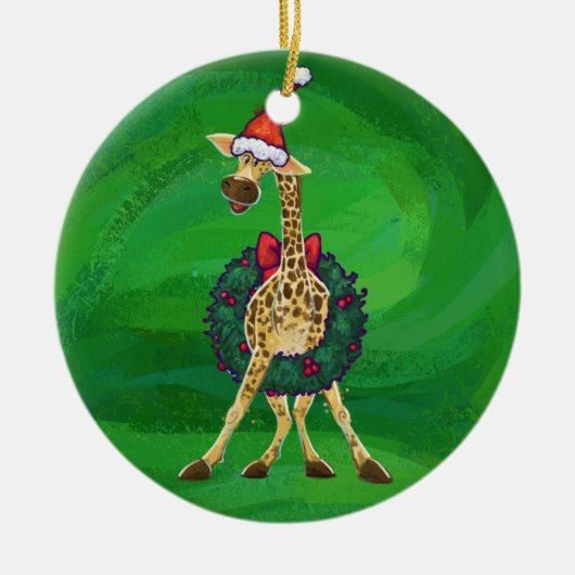 Keramische versiering met Giraffe keramische keram Keramisch Ornament (Voorkant)