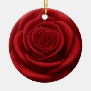 Keramische versiering - Rode roos bloem Keramisch Ornament