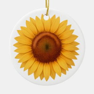 Keramische versiering - zonnebloem keramisch ornament