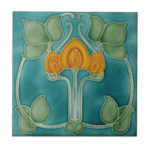 Keramische wandtegels - Traditionele Art Nouveau T Tegeltje