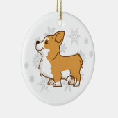 Keramische Winter Corgi Ornament (Rechts)
