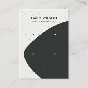 KERAMISCHE ZWART & WITTE GOLF 2 STUD OORBEL DISPLA VISITEKAARTJE