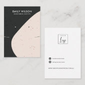 KERAMISCHE ZWARTE BLUSH WAVE KETTING OORBEL DISPLA VISITEKAARTJE (Voorkant / Achterkant)