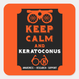 Keratoconus ondersteuning en bewustwording vierkante sticker
