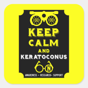 Keratoconus ondersteuning en bewustwording vierkante sticker