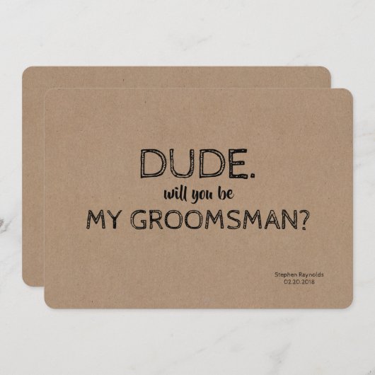 kerel | BRUIDEGOM | Best man grappig voorstel Kaart (Voorkant / Achterkant)
