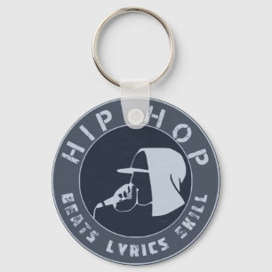 KEREL IN HOODIE DIE OP MIC KLOPPEN SLEUTELHANGER
