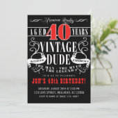 Kerel Man Myth Legend Mannen 40th Birthday Kaart (Staand voorkant)