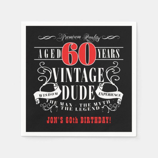  Kerel Man Myth Legend Mannen 60th Birthday Servet (Voorkant)