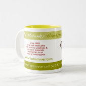 Kerel met een hamermok tweekleurige koffiemok (Voorkant links)