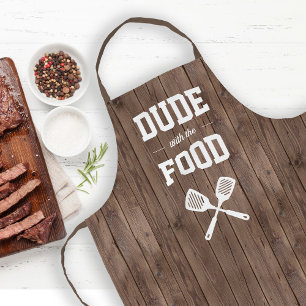 Kerel Met Het Eten Funny Barn Wood Grillen Schort