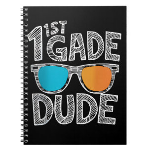 Kerel van de eerste klas gaat weer naar school lee notitieboek