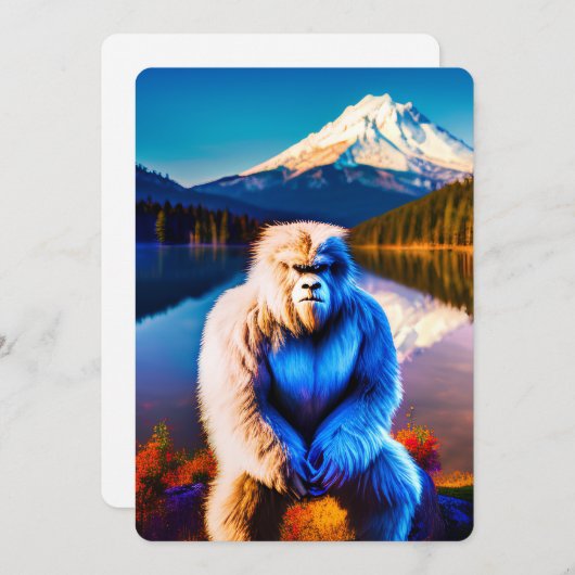 Kerel Yeti Design Flat Hartelijk dank Bedankkaart (Voorkant / Achterkant)