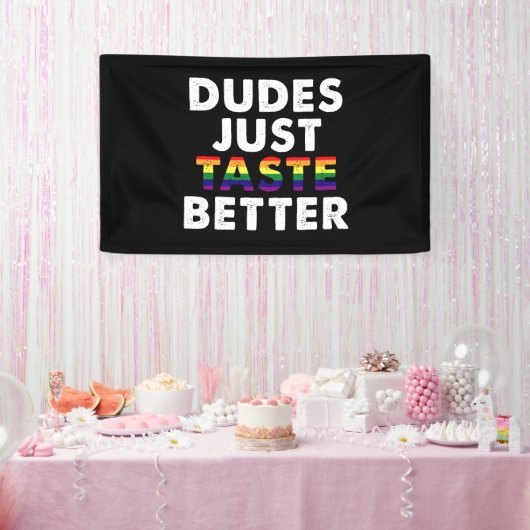 Kerels Smaken gewoon beter Gay Pride Cadeau Idee Spandoek (Feest)
