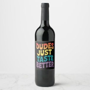 Kerels Smaken gewoon beter Gay Pride Vintage Wijn Etiket