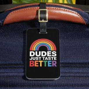 Kerels Smaken Gewoon Beter Grappig Gay Rainbow LGB Bagagelabel