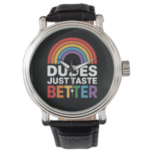 Kerels Smaken Gewoon Beter Grappig Gay Rainbow LGB Horloge