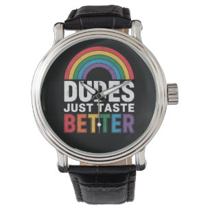 Kerels Smaken gewoon Lekkerder Funny Gay Pride LGB Horloge