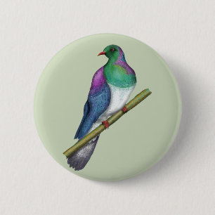 Kereru Houtduif Ronde Button 5,7 Cm
