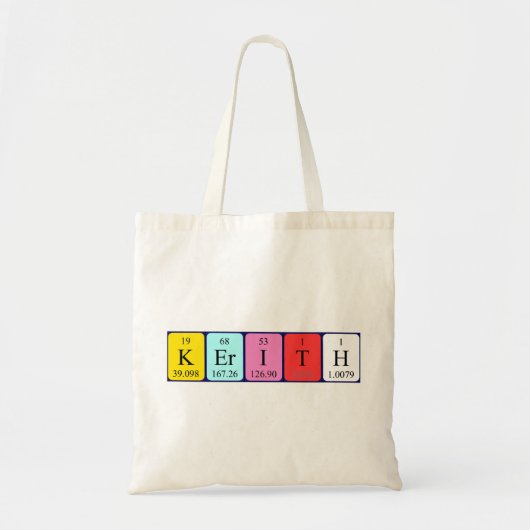 Kerith periodieke lijstnaam canvas tas (Voorkant)