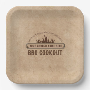 Kerk BBQ Potluck, gepersonaliseerde papieren Borde Bordje