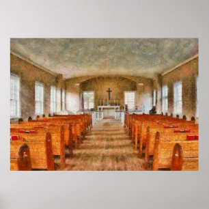 Kerk - Binnen een kerk Poster