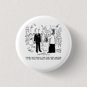 Kerk bruiloft dominee zegt nee. Grappige Button ba