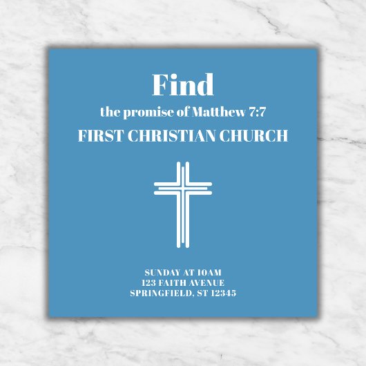 Kerk Business Professional Promotie Cross Vierkante Visitekaartje