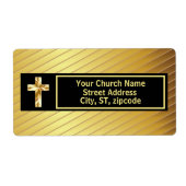 Kerk Classy Goud en Zwart Verzending Bijbels Etiket (Voorkant)