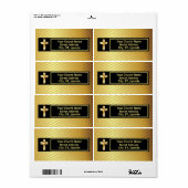 Kerk Classy Goud en Zwart Verzending Bijbels Etiket (Full Sheet)