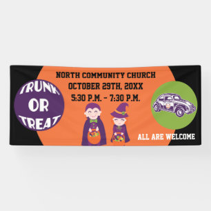 Kerk Community Trunk or Treat Fijne Halloween Spandoek