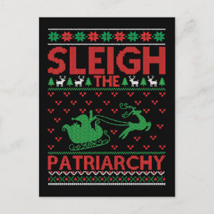 Kerk de Patriarchie Feministische Kerstmis Briefkaart