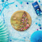 Kerk- en kerstboomstructuur Papiers personaliseren Papieren Bordje (Feest)