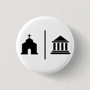 Kerk en Staat Gescheiden Ronde Button 3,2 Cm