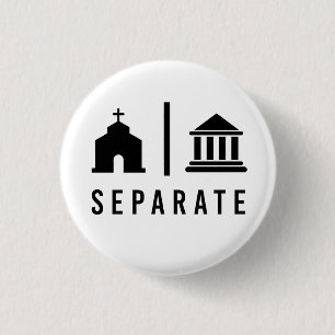 Kerk en Staat Gescheiden Ronde Button 3,2 Cm