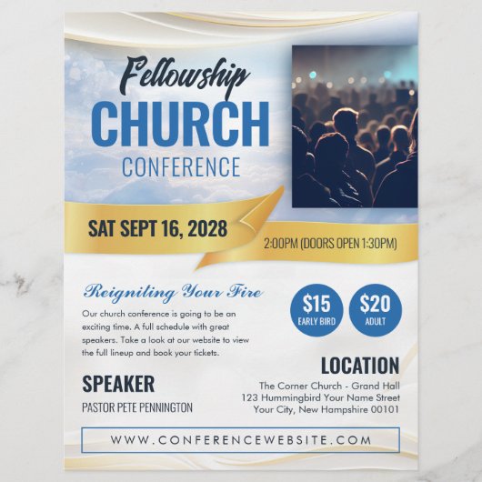 Kerk Event Conference Flyer Sjabloon (Voorkant)