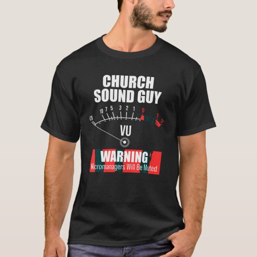 Kerk Geluid Guy Muted Audio Tech Engineer T Shirt (Voorkant)