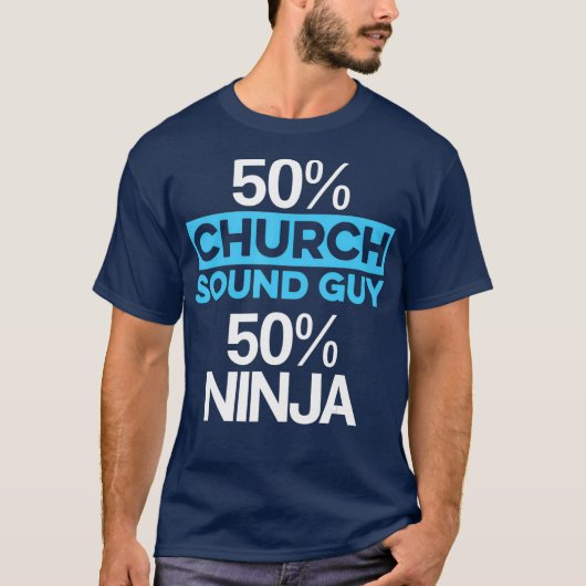Kerk Geluid Guy Ninja 50 Audio Tech Engineer T-shirt (Voorkant)