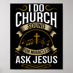 Kerk geluidstechnicus O Systeem Muziek Christelijk Poster