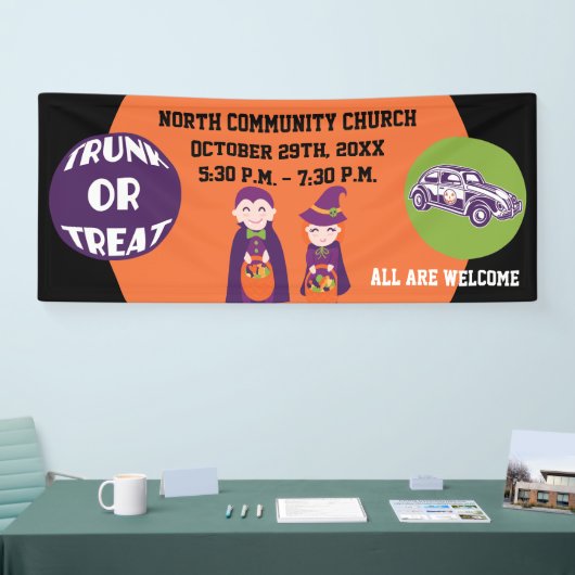 Kerk Gemeenschap Trunk of Behandel Happy Halloween Spandoek (Beurs)