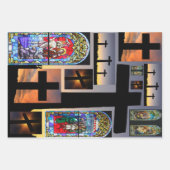 Kerk Glas in lood en kruis Inpakpapier Vel (Voorkant 2)