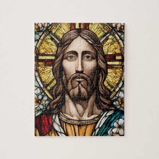 Kerk Glas in lood Jesus Legpuzzel (Verticaal)