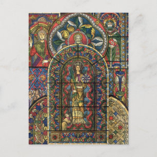 Kerk Glas in lood Venster,  Architectuur Briefkaart