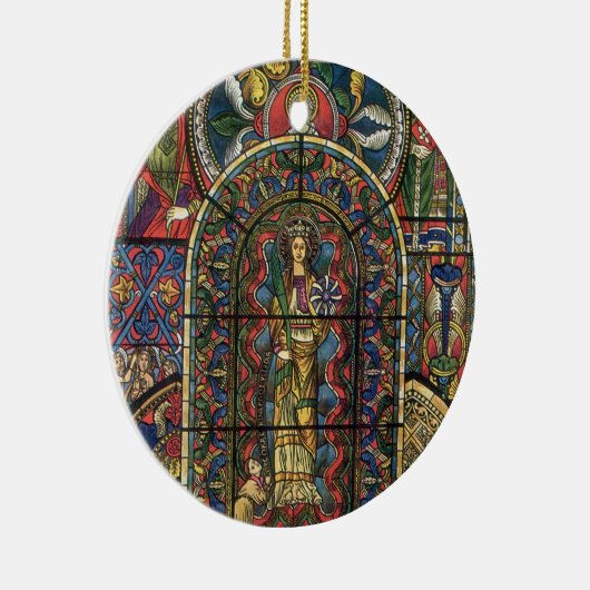 Kerk Glas in lood Venster,  Architectuur Keramisch Ornament (Rechts)