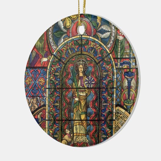 Kerk Glas in lood Venster,  Architectuur Keramisch Ornament (Links)