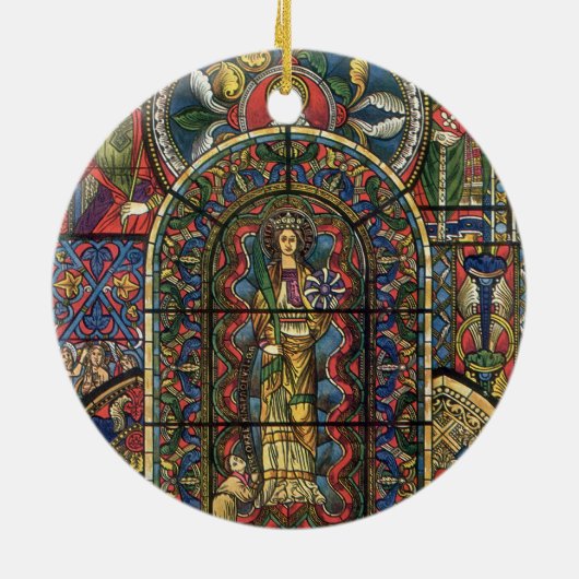 Kerk Glas in lood Venster,  Architectuur Keramisch Ornament (Achterkant)