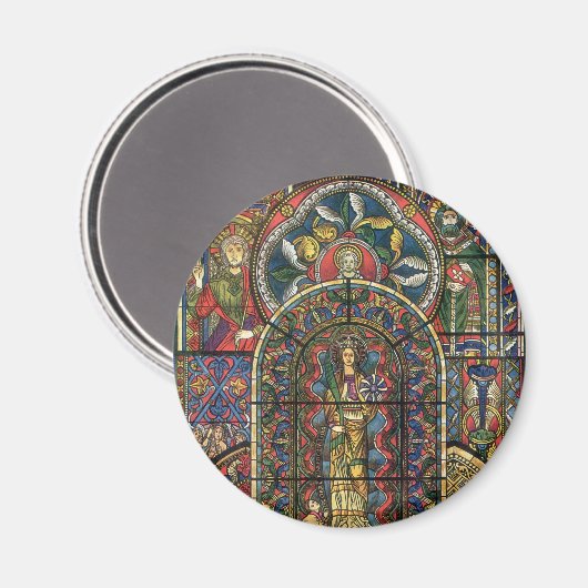 Kerk Glas in lood Venster,  Architectuur Magneet (Voorkant / Achterkant)