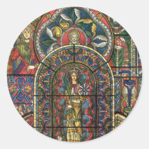 Kerk Glas in lood Venster,  Architectuur Ronde Sticker